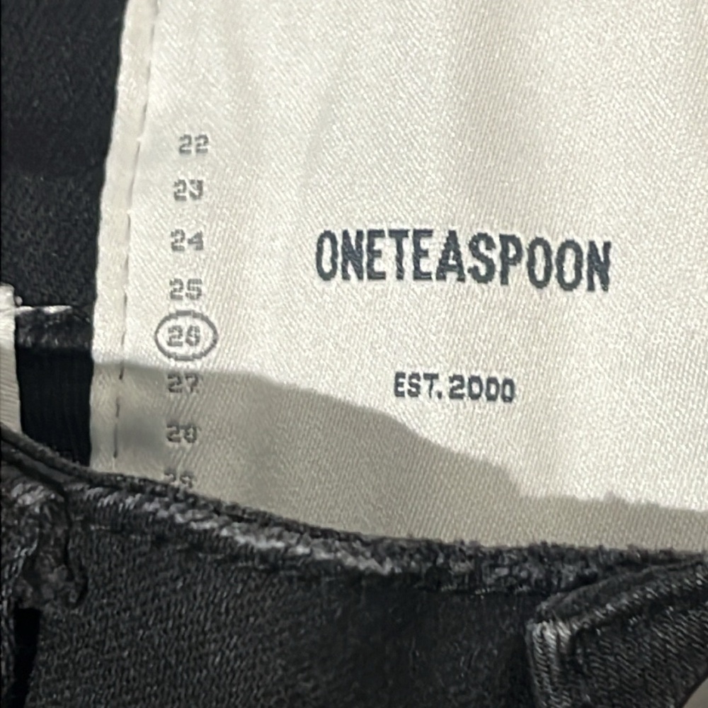 One Teaspoon Freebirds Black Skinny Stretch Jeans - size 26 - Picture 5 of 11